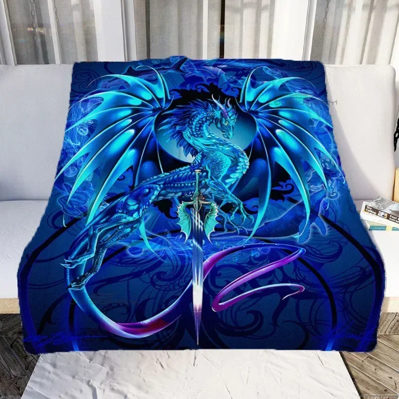 

Плед с мультяшным драконом, мягкий фланелевый чехол для дивана, уютный плед с животным принтом для дивана, кровати, матраса