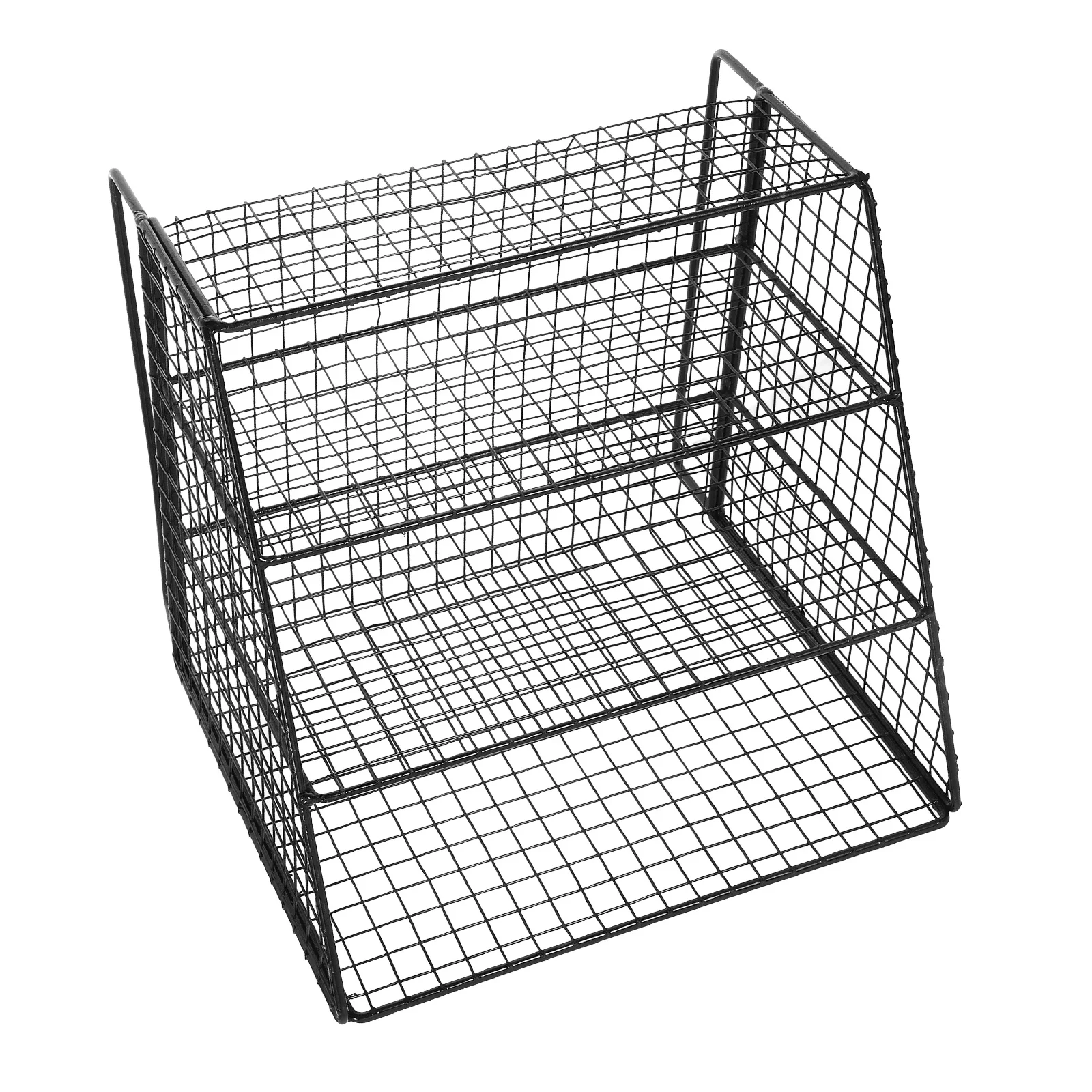 

Layered Storage Rack Iron Hollow Design Multilayer Organizer For Tea Bags Coffee Capsules Cosmetics Metal Bin Rack Sticker