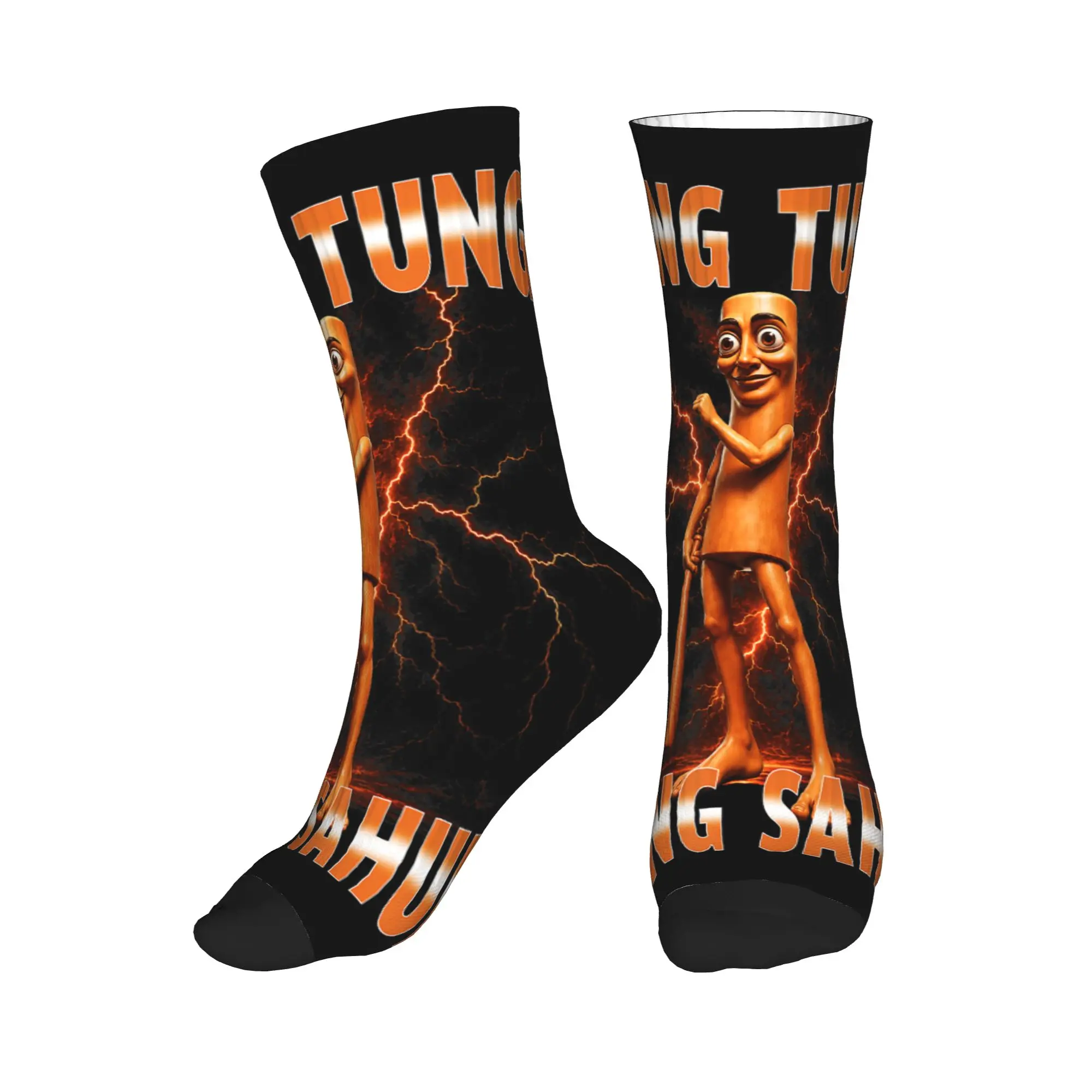 Italian Brainrot Tung Tung Tung Sahur is Calling Stockings Men Socks Warm Soft Vintage Socks Winter Climbing Anti Graphic Socks