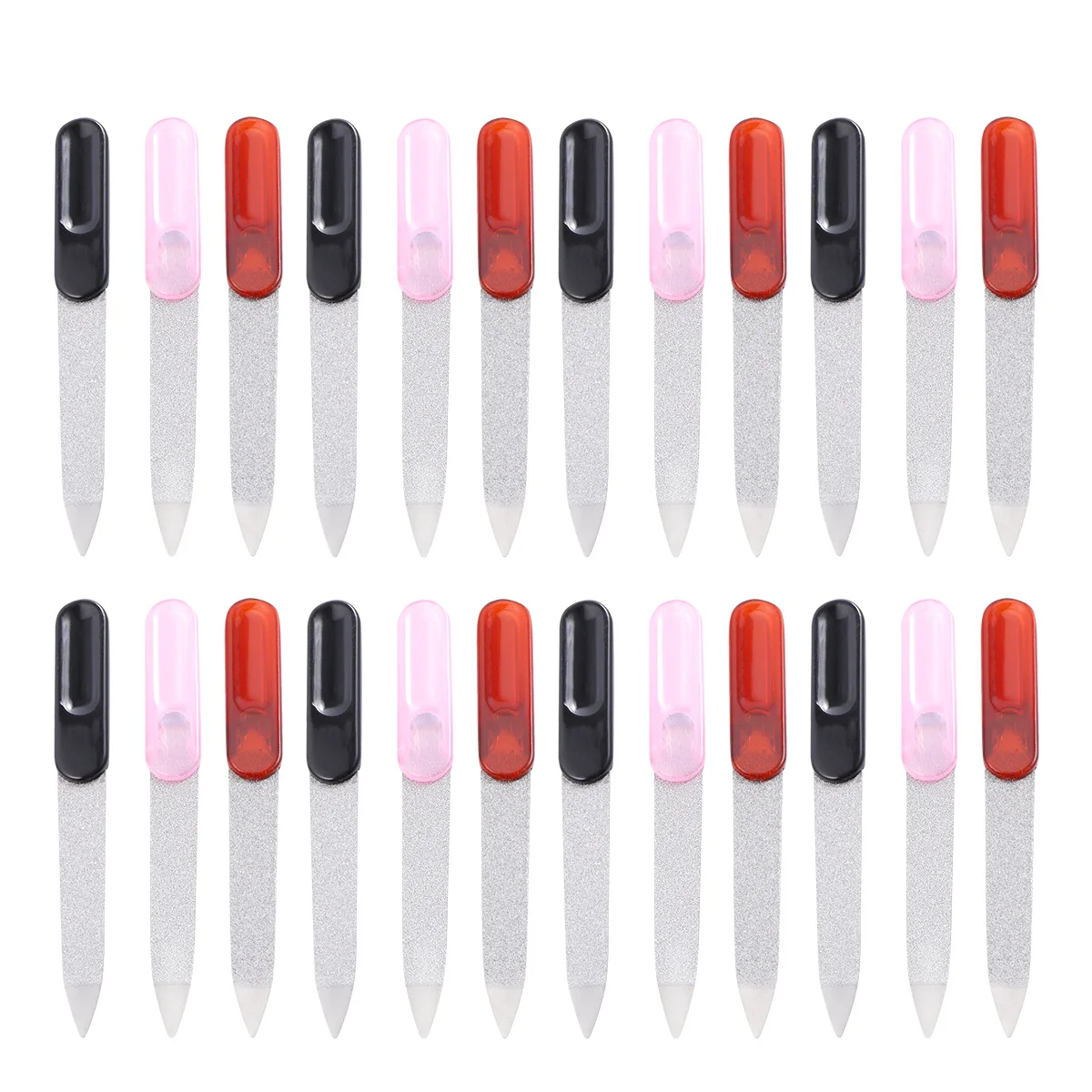 

24Pcs Carbon Steel Nail Files Rustless Durable Nail Art Grinding Tool Manicure Pedicure Sanding Polishing Buffer