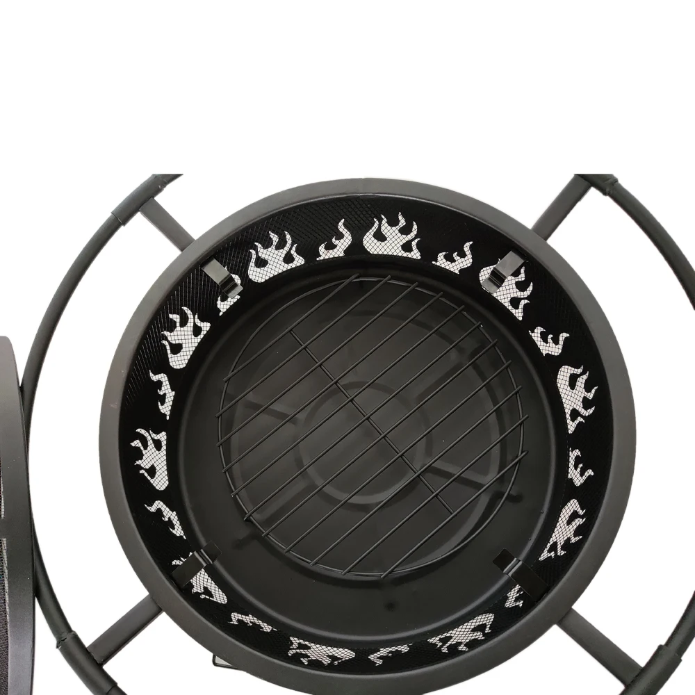 Round Large Bonfire Wood Burning Backyard Outdoor Firepit Fireplace Oven Stove Warmer