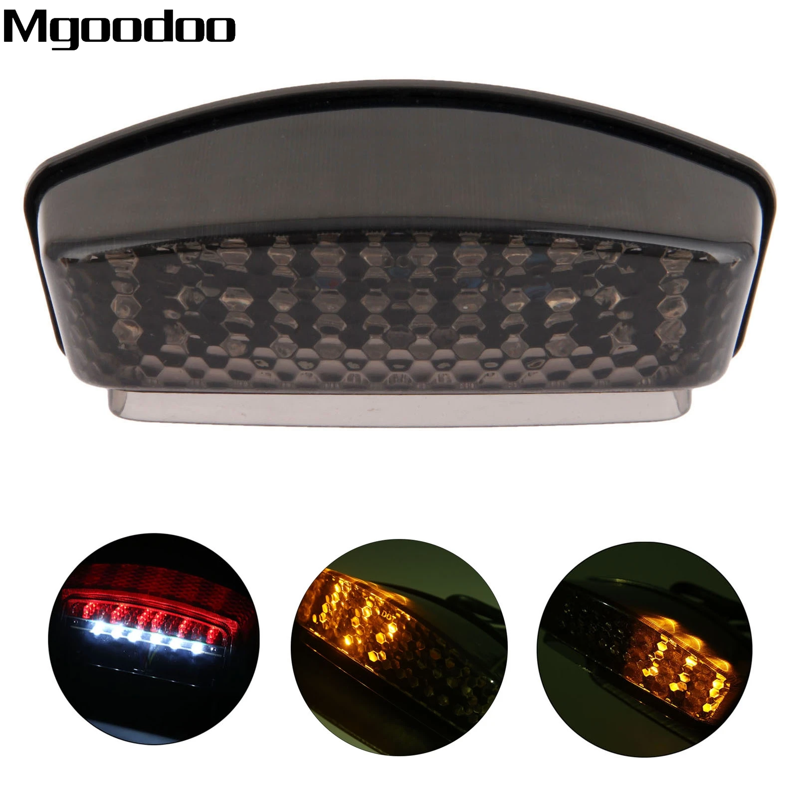 

Mgoodoo Smoked Motorcycle LED Brake Tail Light Tailight Turn Signal Indicators For Ducati Monster 900 94-08 1000 S2R S4R S4 S4RS