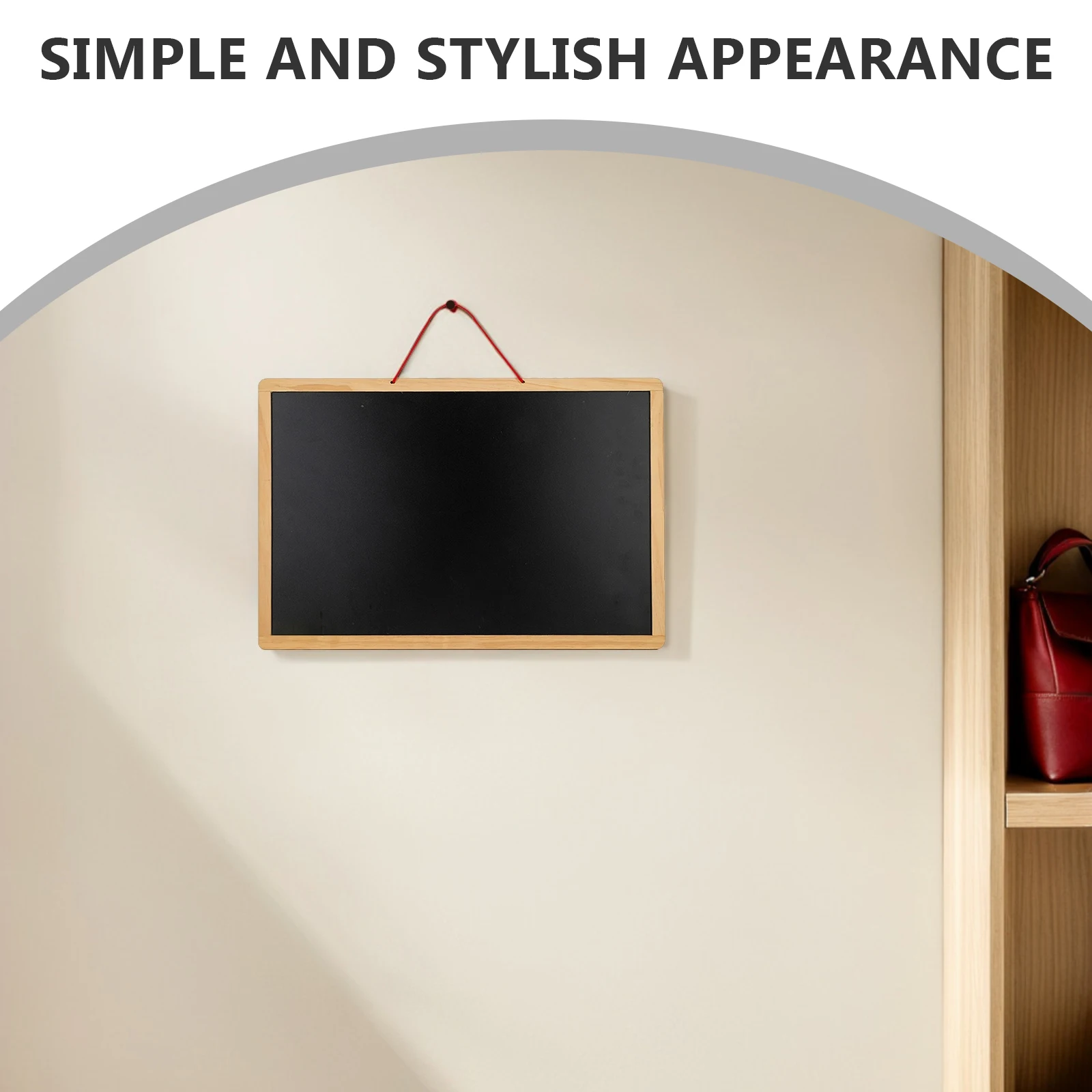 

1Pcs Wooden Chalkboard Double-Sided Reusable Message Board for Writing Painting Hanging Decorative Sign Home Kitchen Cafe Use