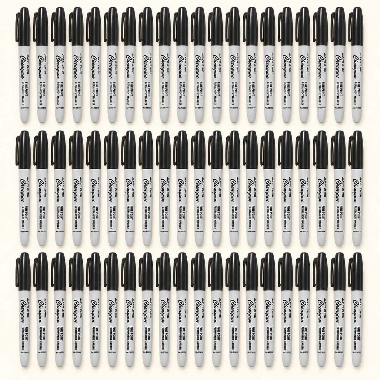 60pcs Black Fine Point Permanent Marker Pens for Labels and Everyday Writing