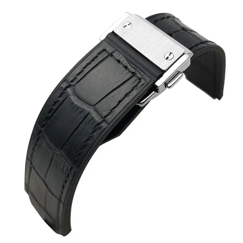 Nfr 20mm 22mm Rindsleder Gummi Armband 25mm * 19mm, für Hublot Uhren armband Kalbsleder Silikon Armbänder Sport