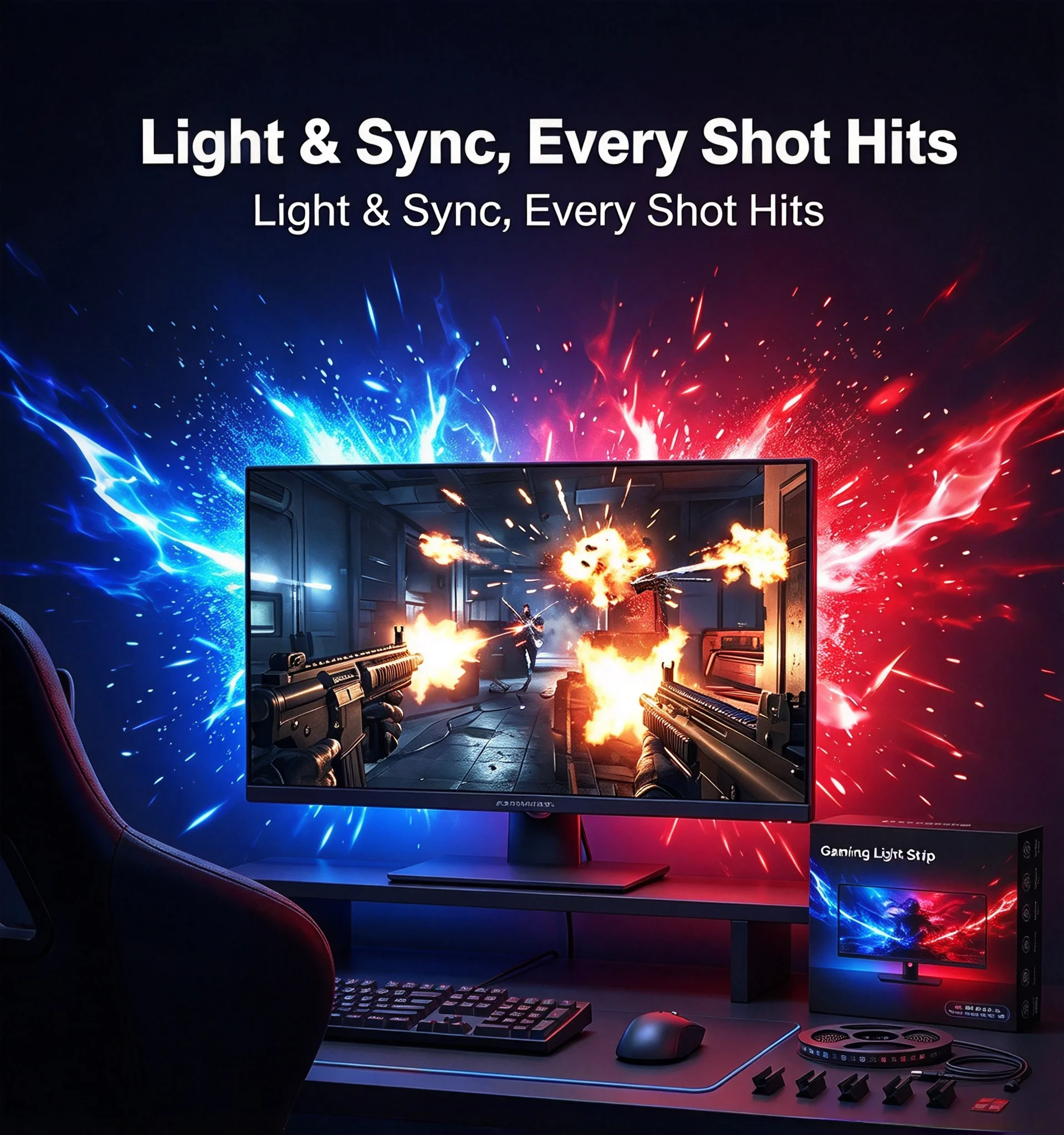 Smart Ambient PC Display USB Sync Light Strip Lights 24-34 Inch Monitor RGB Screen LED Backlight DIY For Gaming Room Atmosphere