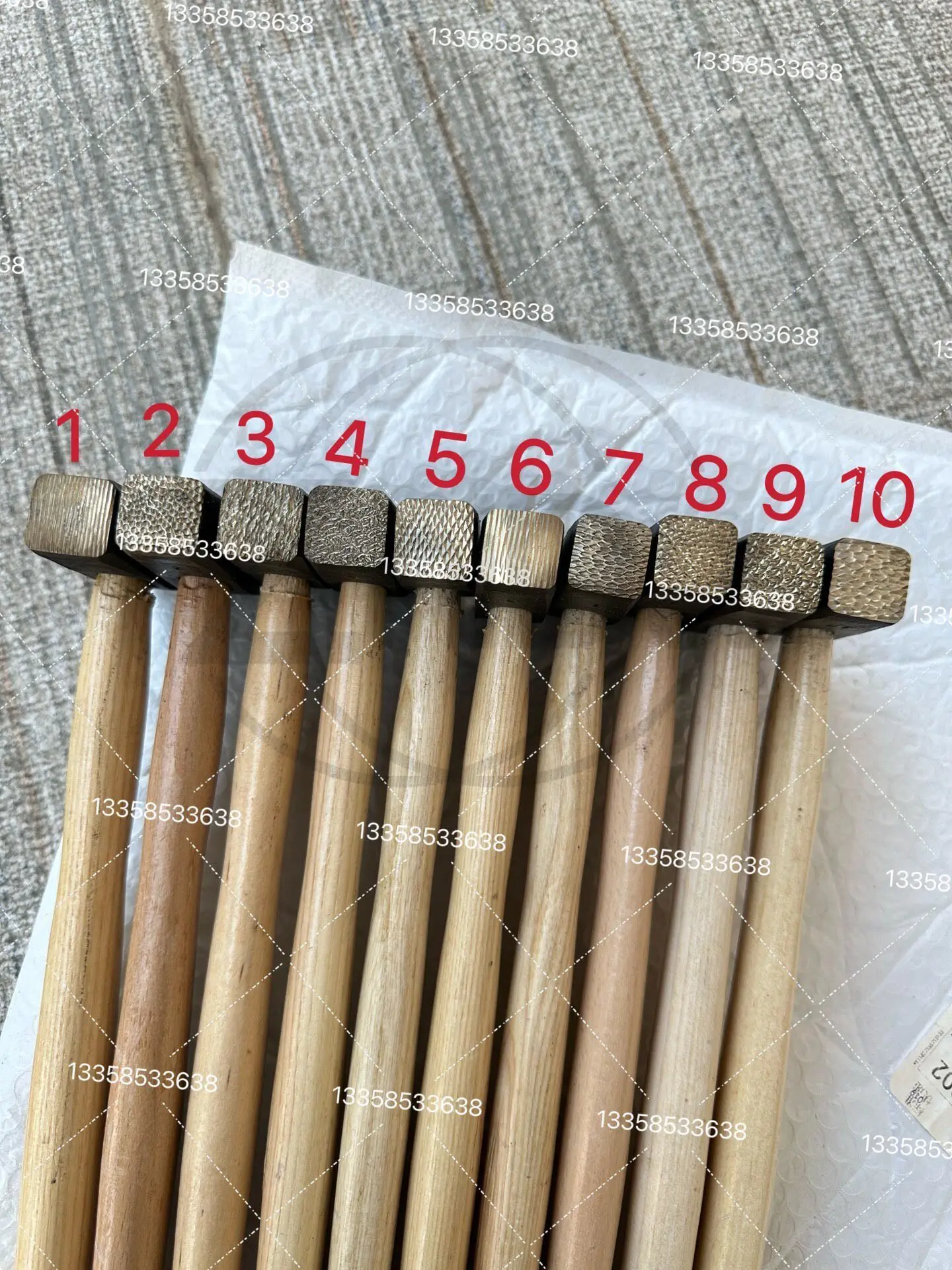 New paper drunk gold fan series texture hammer pattern handmade hammer pattern gold and silver jewelry hammer texture gold tool