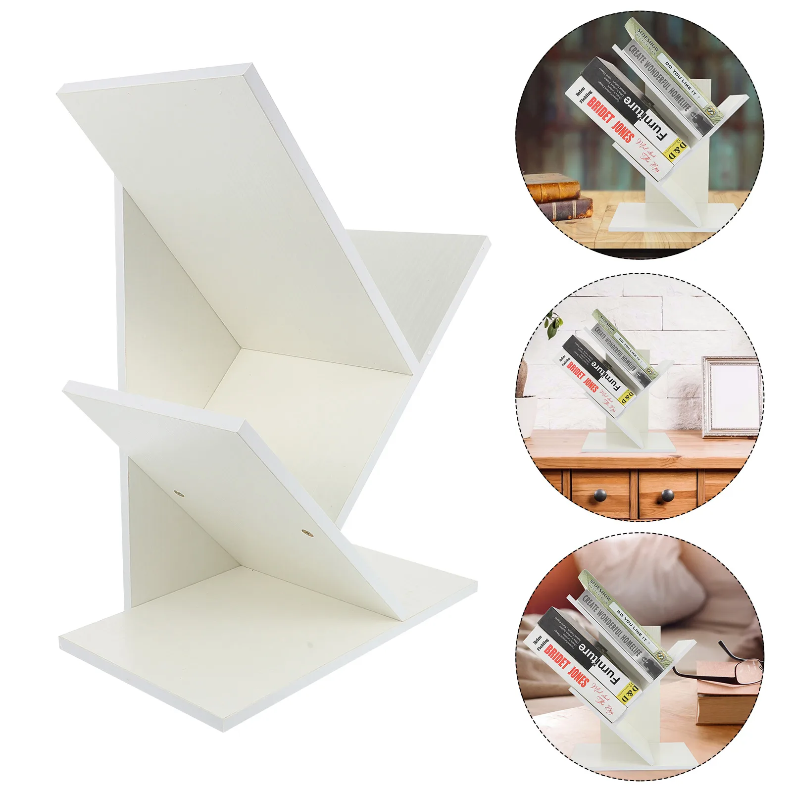 

Desktop Bookshelf Small Tree-Shaped Shelves Tabletop Rack Home Office Lightweight Storage Solution Modern Style