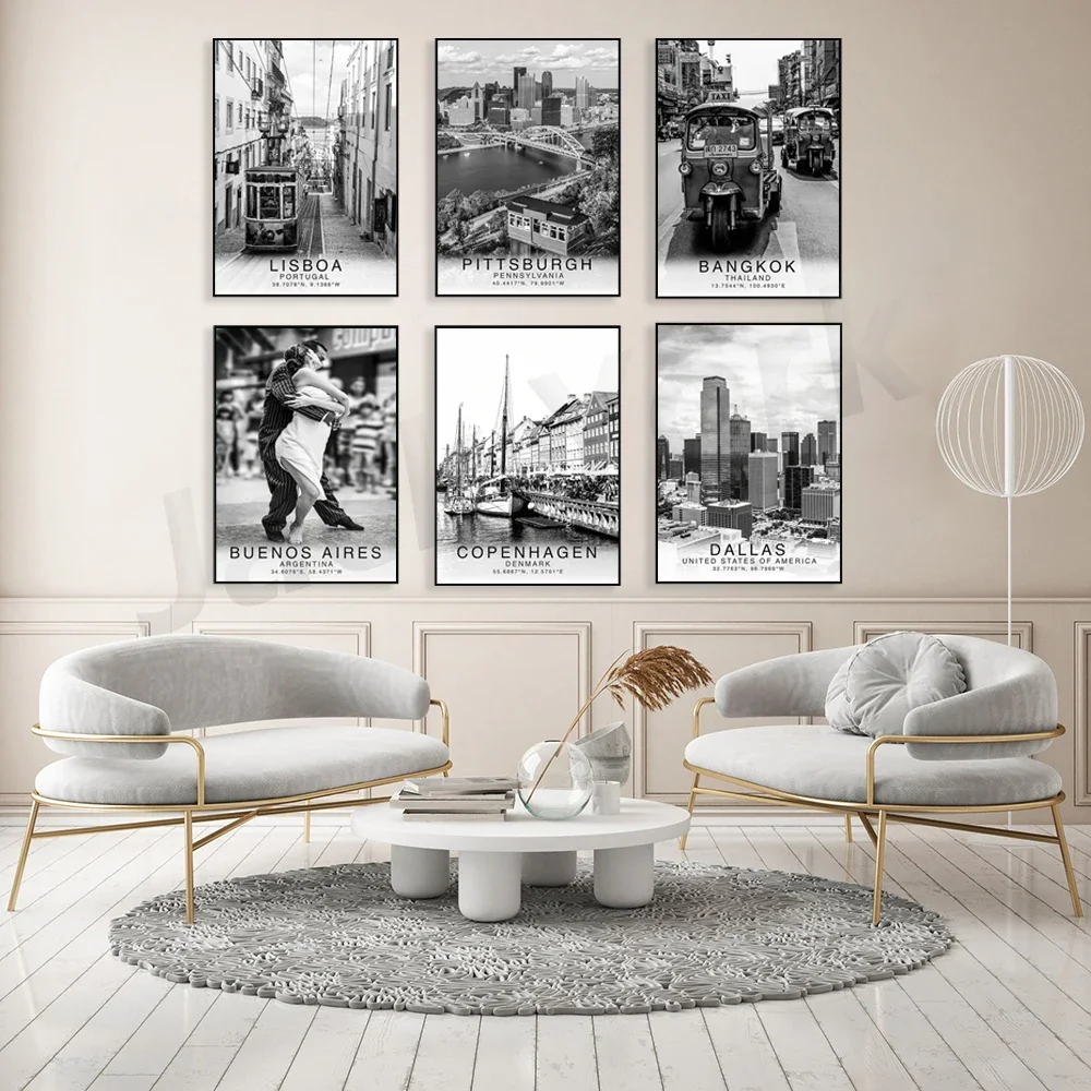Toscana,Copenhagen,Buenos Aires,Ibiza,Phi Phi Islands,Mount Everest,Dallas , Bangkok Street,,Lisboa Travel Poster