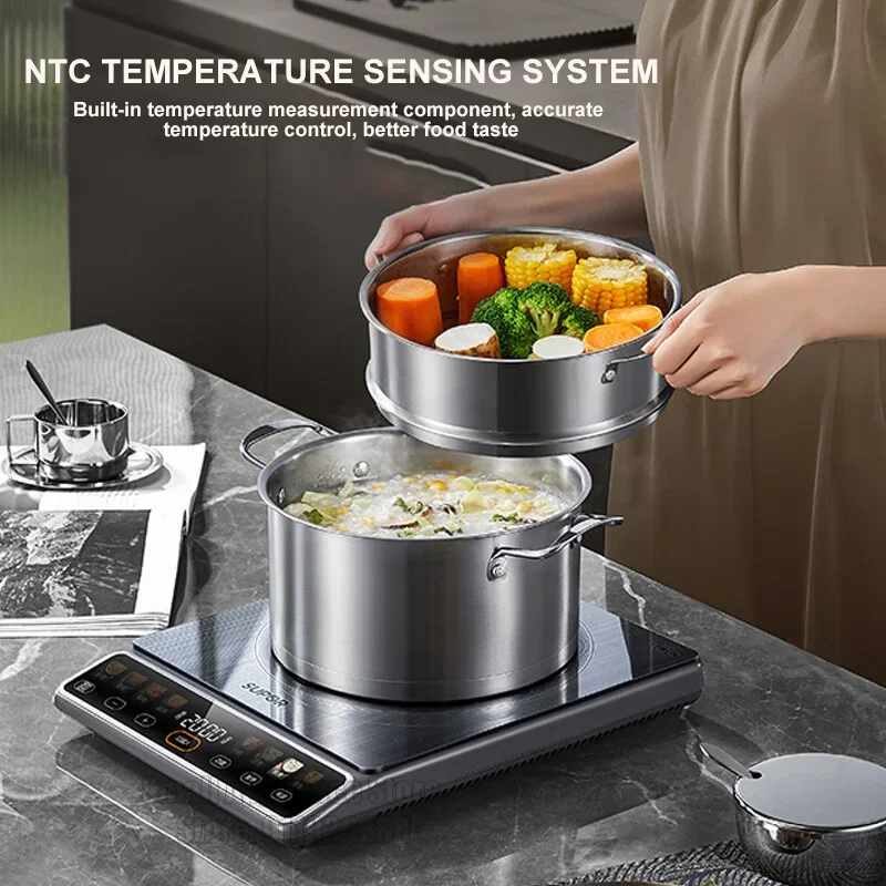 SUPOR Electric Induction Cooker Color Picture Function Display 2200w Electric Frying Pan Stir Frying Tools Kitchen Appliances