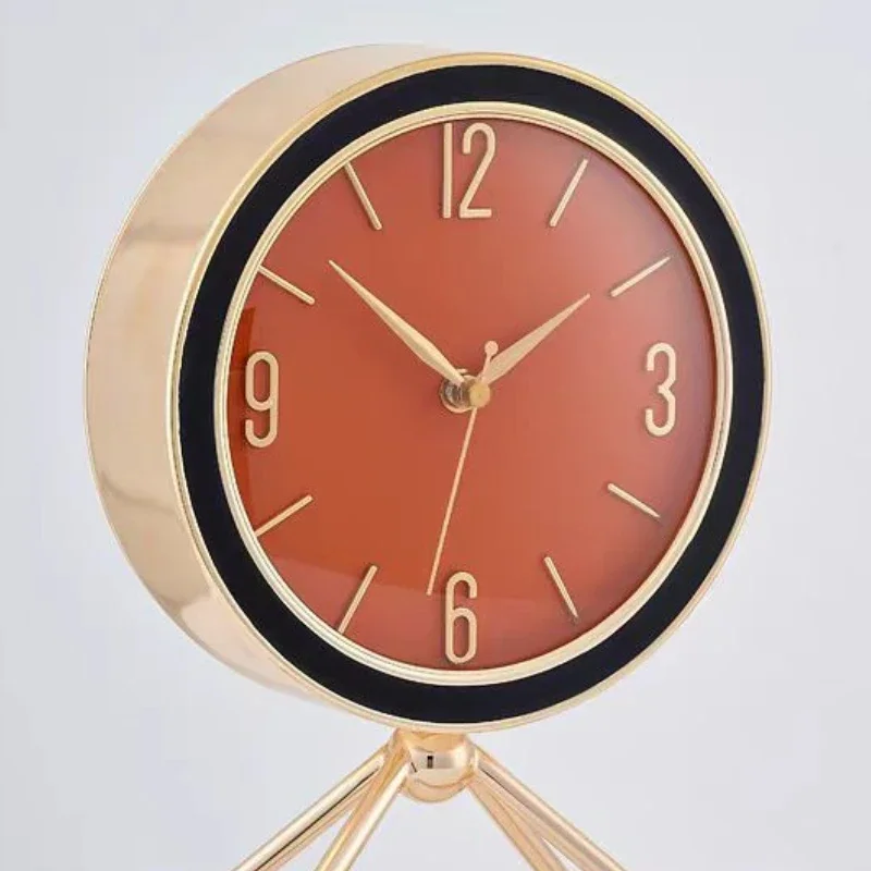 Luxury Metal Desk Clocks Round Nixie Silent Unique Mini Table Clocks Design Nordic Watch Cute Office Clock Home Decoration