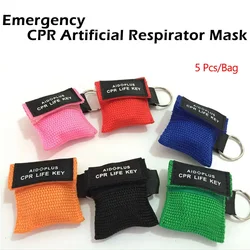 Mascarilla de reanimación para emergencias, Kit de primeros auxilios para protección de la salud y supervivencia, 5 piezas, CPR