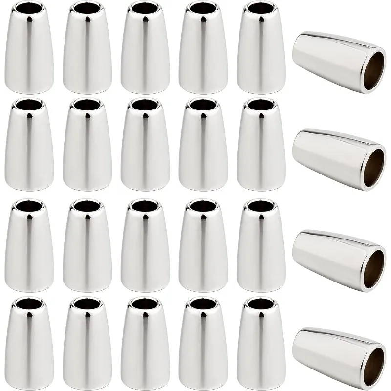 40PCS Metal Bell Stopper Conical Bells Cord Rope Locks Fastener Ends Zipper Pull Ends Toggle Clip Cone Cord Lock for Lanyard