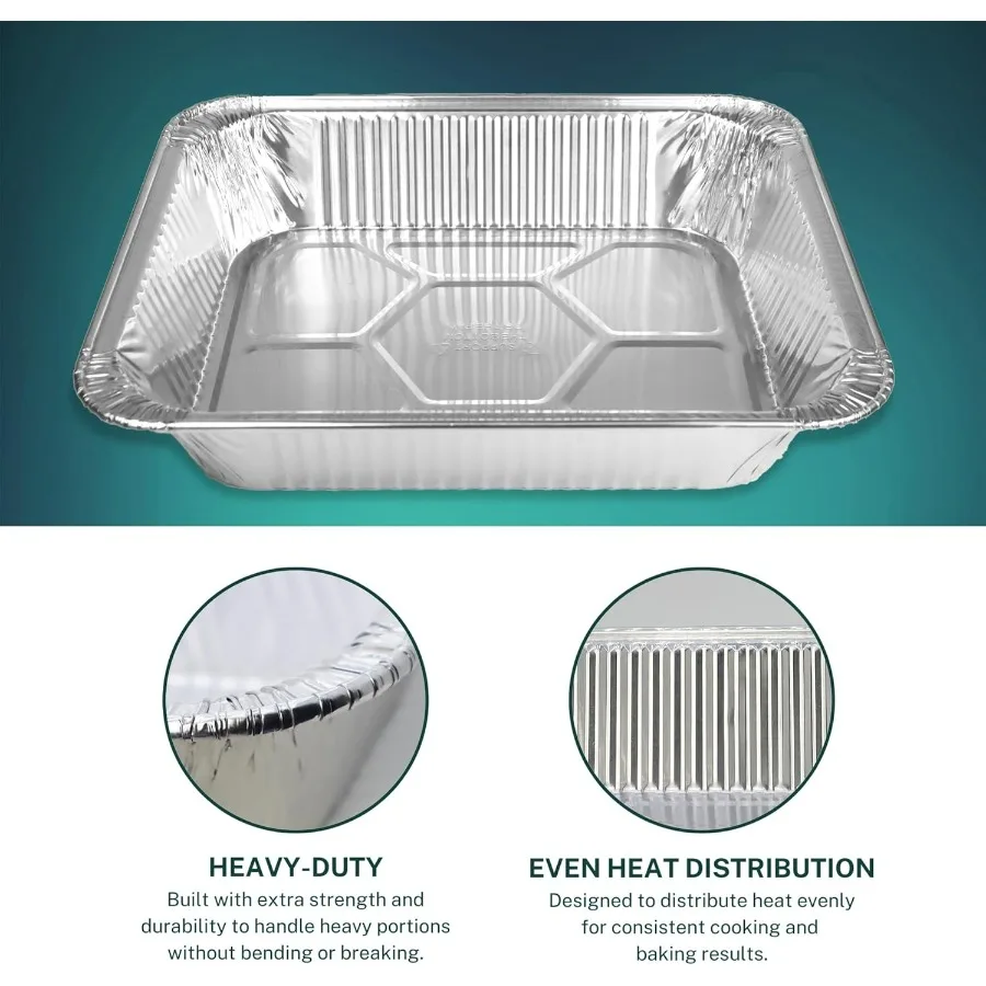 مقالي رقائق ألومنيوم مستديرة مقاس 9 بوصات مع أغطية قبة شفافة للطهي والخبز وإعادة التسخين ومقالي الوجبات الجاهزة للاستعمال مرة واحدة (9 بوصة / 400 مجموعة) #4