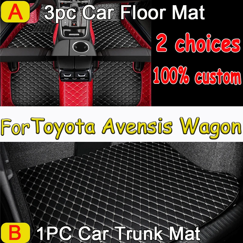 Floor Mat For Toyota Avensis Wagon T270 2009~2018 Anti-dirt Car Mats Luxury Leather Mat Tapets Para Carro Carpet Car Accessories