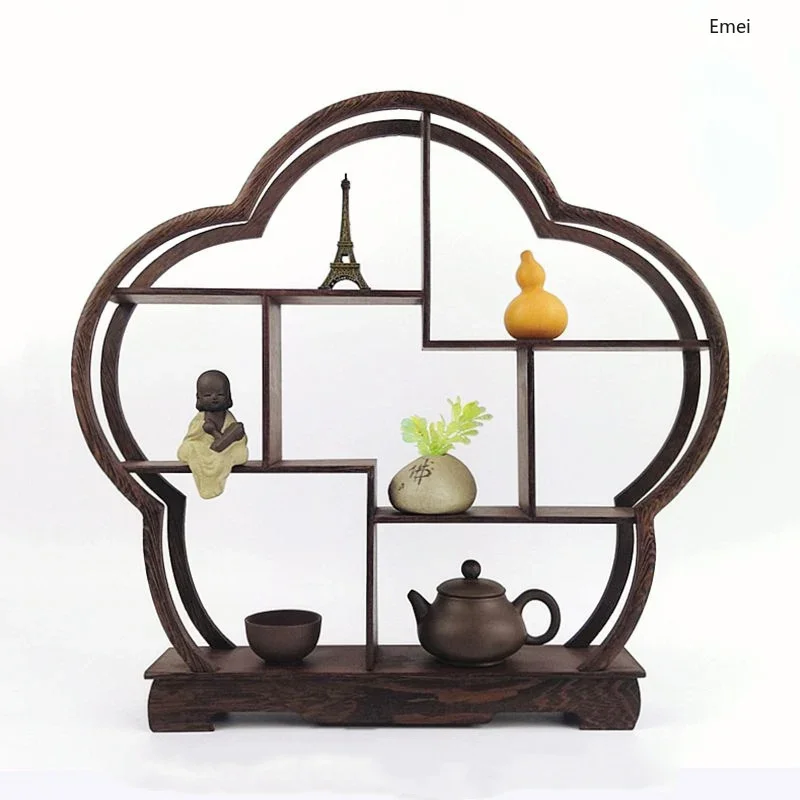 New Chinese Teapot Shelf Tea Set Decoration Display Stand Plum Blossom Hexagonal Ornament Rack