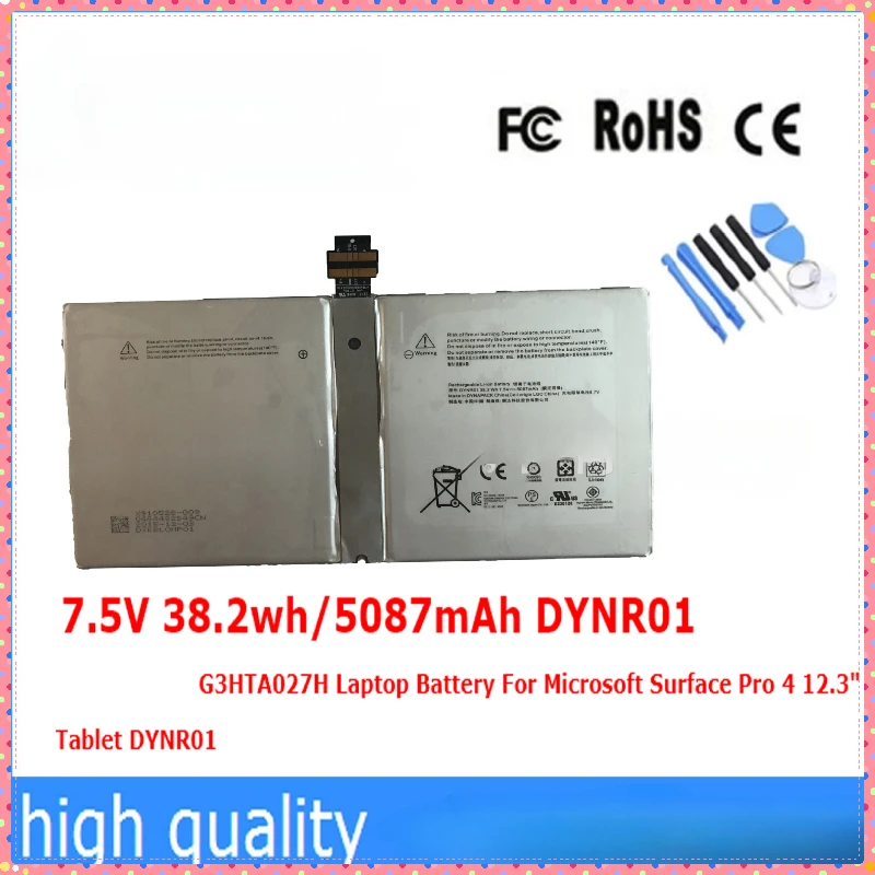 

For Microsoft Surface Pro 4 1724 12.3" Tablet PC Battery DYNR01 G3HTA027H Laptop Batteries 7.5V 38.2Wh In Stock Fast Shipping