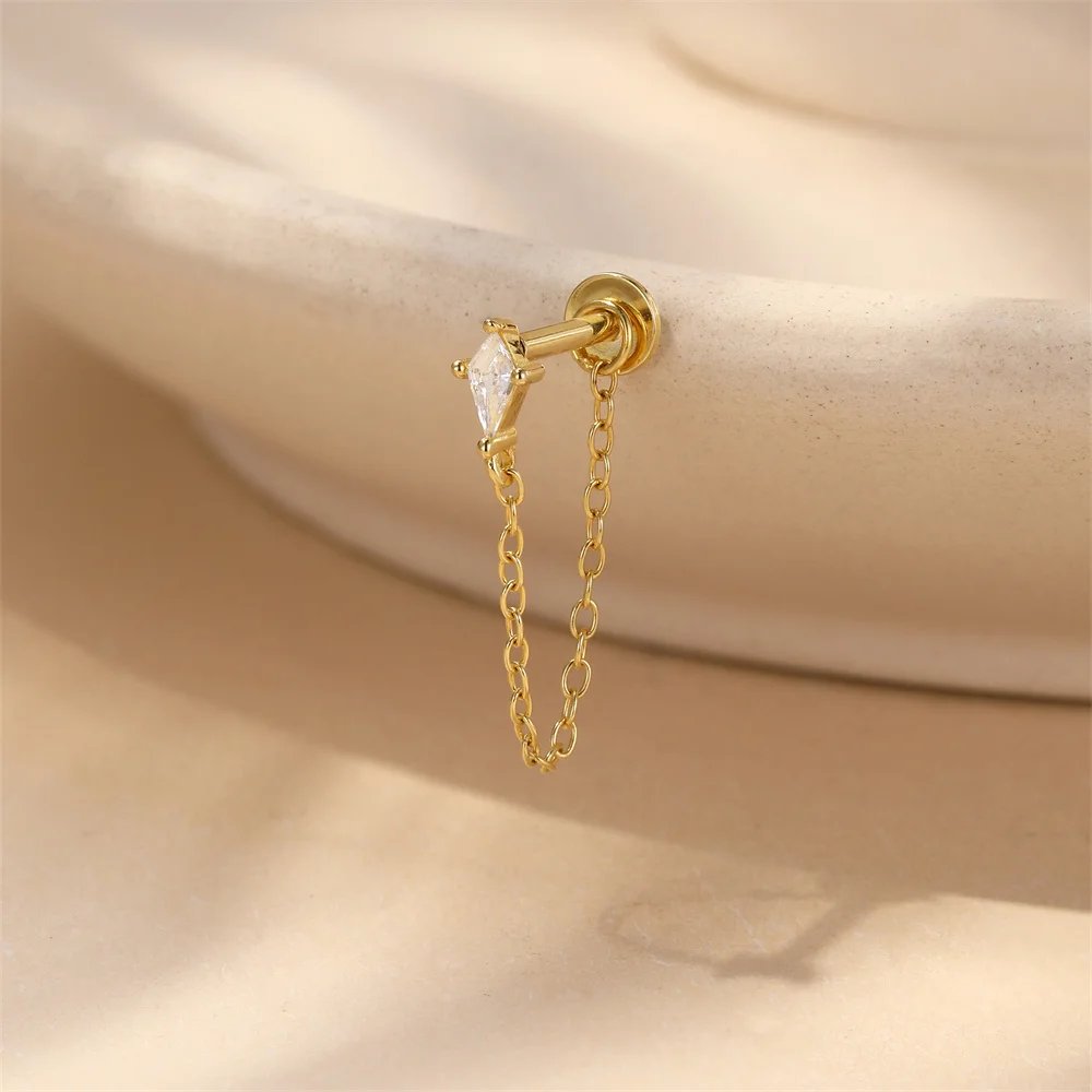 AIDE 925 Sterling Silber Pferdeaugen Doppelschichtige Quaste für Damen, flacher Rücken, Knorpelpiercing, Ohrknochen-Ohrringe, edler Schmuck – Detail 30