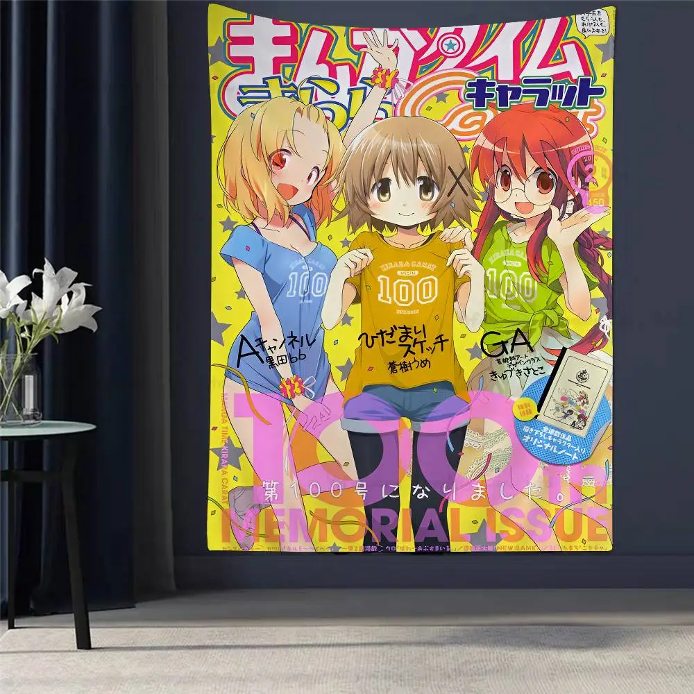 

Hidamari Sketch Japanese Anime DIY Wall Tapestry For Living Room Home Dorm Decor Wall Art Decor