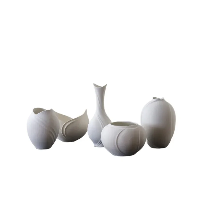 Home New Chinese ceramic vase ornament flower arrangement Song Dynasty aesthetic art dried flower desktop retro flower device