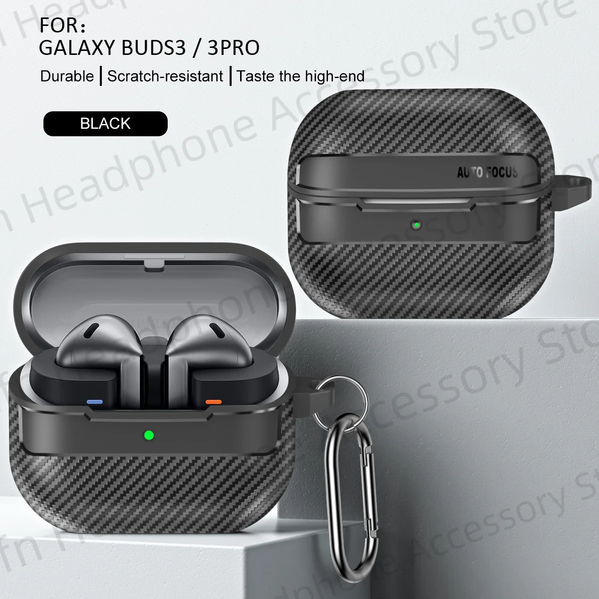 Carbon Fiber Earphone Cover For Samsung Galaxy Buds 3 Pro Buzz 3 Pro Cases TPU Fundas for 2024 New Samsung Galaxy Buds3 Pro Case