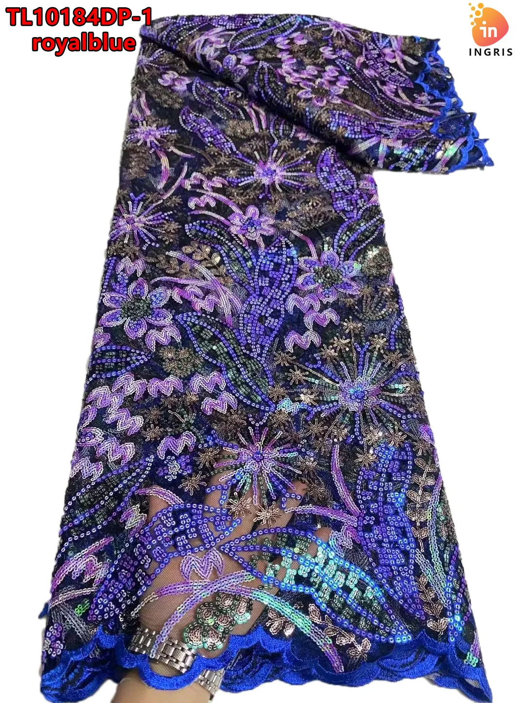 

Африканская Кружевная Ткань 5 ярдов 2023 Высококачественная нигерийская Свадебная кружевная ткань с блестками Asoebi роскошные ткани TL10184DP