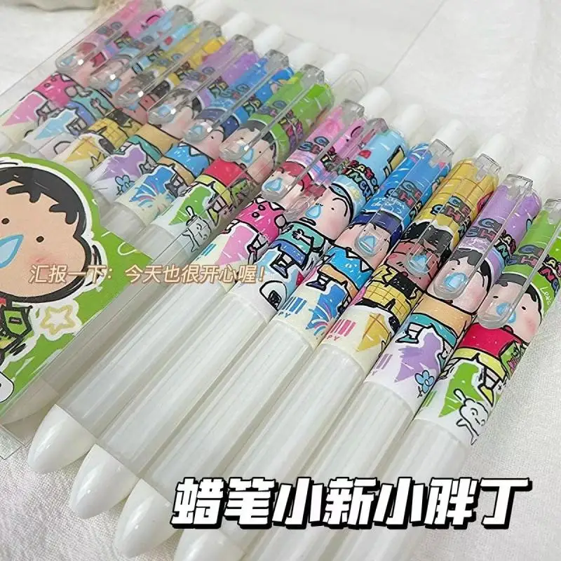 ปากกา/กล่องดินสอสีชินจัน pulpen GEL Hitam 0.5มม. ปากกาหมึกขาดลายเซ็นอุปกรณ์การเขียนของโรงเรียนอนิเมะเครื่องเขียนของขวัญสำหรับเด็ก