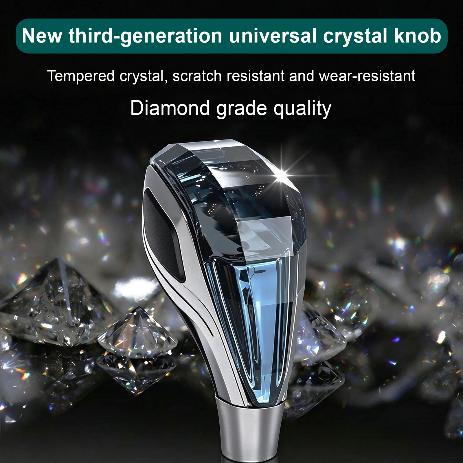 Faceted Blue Crystal LED Gear Shift Knob For Toyota/Lexus/Mazda/Hyundai/Kia 8mm/10mm/12mm Threaded Shafts Only Car Accessories