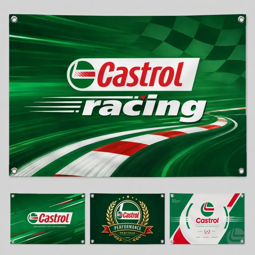 Brand Castrol Flags Home Yard & Garden Decor Banner - Indoor Outdoor Wall Hanging Flag