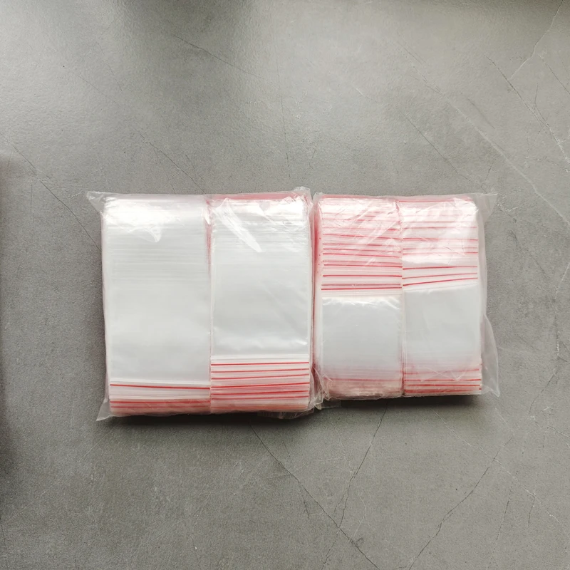 500pcs Mini Clear Plastic Gift Pouches Jewelry Storage Bags Ziplock Zip Zipped Lock Reclosable Poly for Small Packaging Items