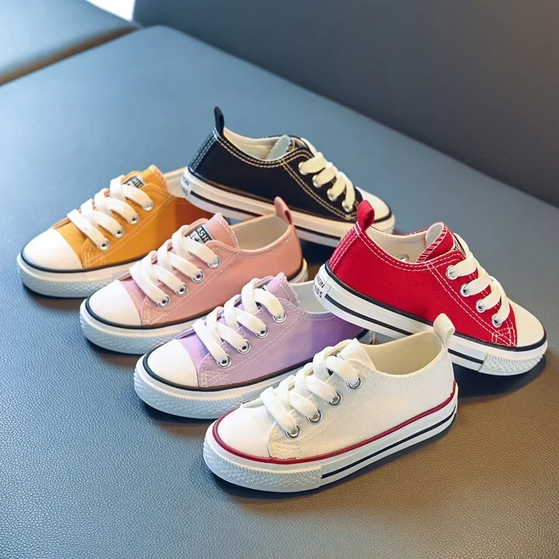 

Children‘s Low-top Canvas Shoes Women Children's Parent-child Board Shoes Spring New Style White Candy Color Men's Casual Shoes
