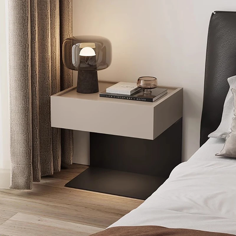 Mesitas de noche estéticas italianas con cajones, mesitas de noche modernas rústicas clásicas, muebles industriales elegantes Criado Mudo para el hogar
