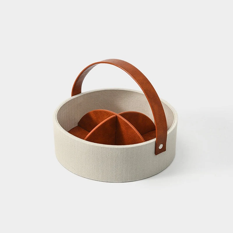 Multipurpose Storage Baskets Home Desktop PU Leather Organizer Baskets Luxury Portable Room Storage Basket Home Organizers Box