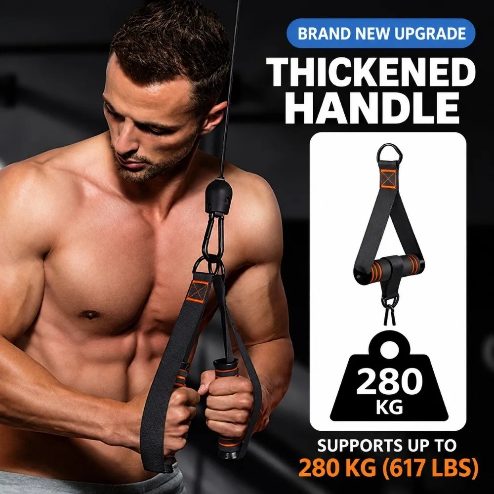 2 Pack Pull Down Workout Accessories Exercise Handles Non Slip Grip Heavy Duty Replacement Fitness Equipment