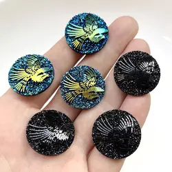 25mm Eagle Totem Ore face round sewing decorative rhinestone suitable for jewelry making earrings decorative diy accessories