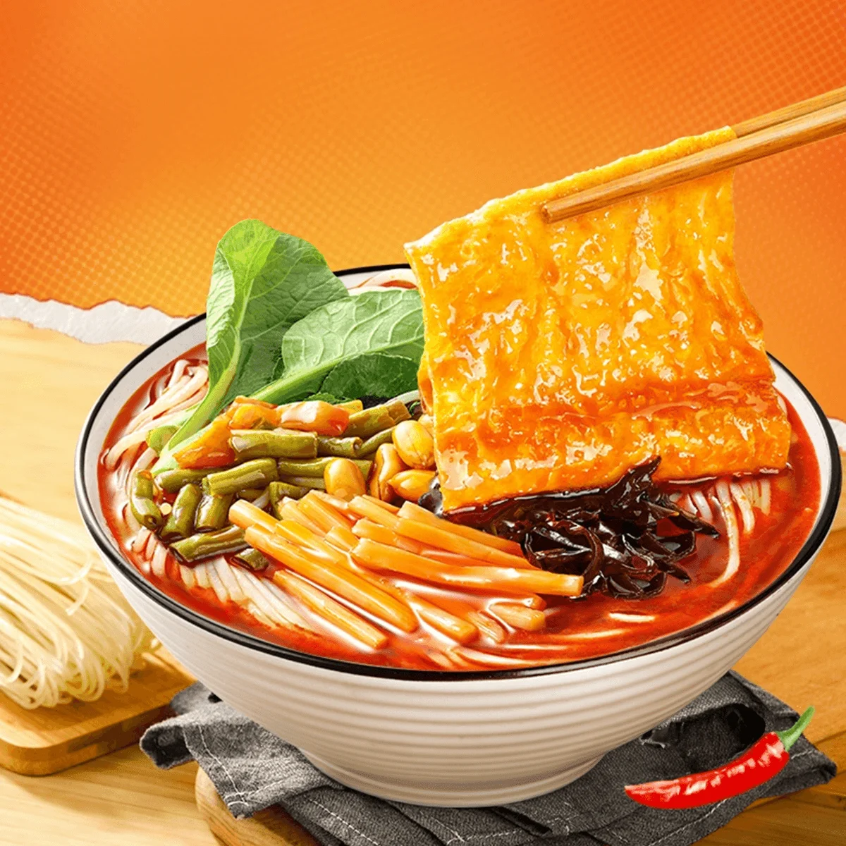 [6 Packs] Choubao Original Liuzhou Snail Rice Noodles with Chunky Yuba - Authentic Chinese Noodle Soup, 10.58oz Each