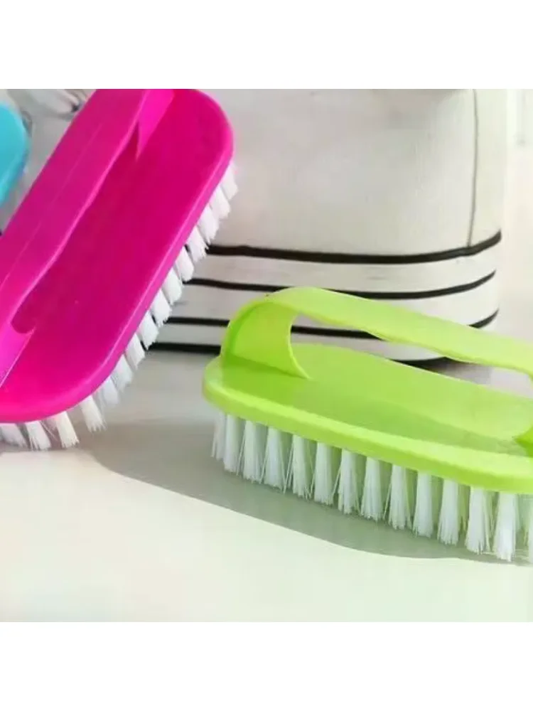 Hard Bristle Plastic Handle Cleaning Brush for Shoes and Clothes Versatile Scrubber for Laundry and Home Use
