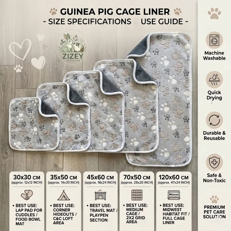 Washable hamster cage mat reusable guinea pig cage liner cat blanket dog blanket (suitable for rats, Totoro, rabbits, cats, dogs