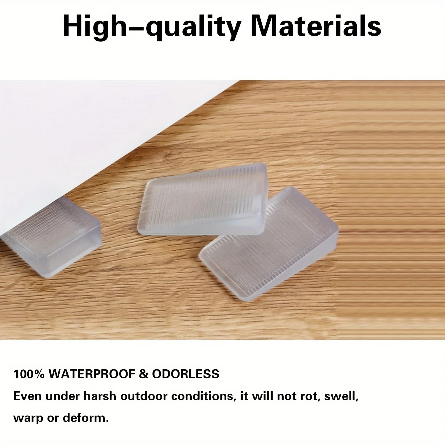 4pcs Transparent Rubber Wedge Shims - Plastic Furniture Levelers for Uneven Surfaces, Matte Finish, Cuttable Hard Table Pads image 3