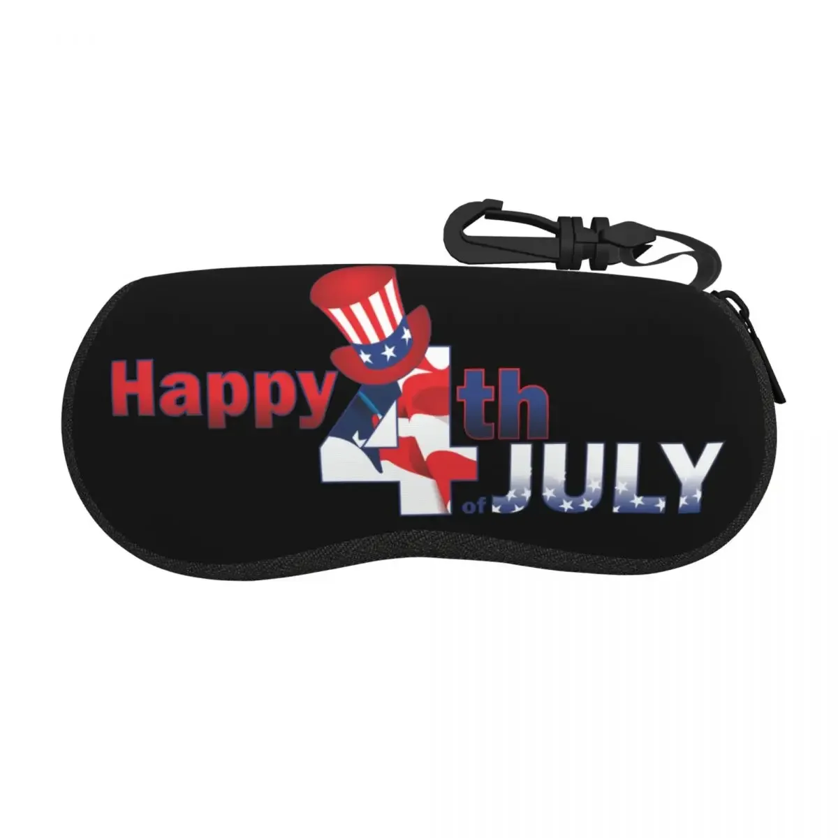 Custom Fotolia Ameican Flag Happy Fourth Of July USA Shell Glasses Case Unisex Travel Eyeglasses Case Sunglasses Protector Box