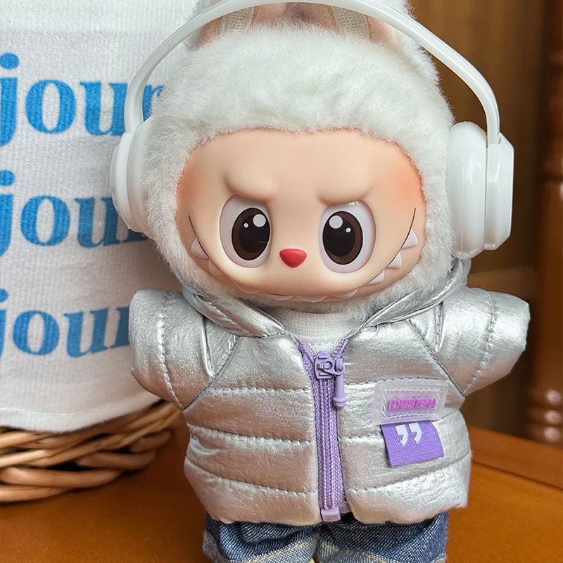 Nur Kleidung keine Puppen für Labubu 17cm Baumwollpuppenkleidung 17cm Labubu Baumwollpuppenkleidung Geschenk 17cmlabubu wahabi Robe de Cotton
