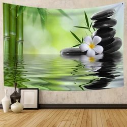 Green Garden Poster Outdoor Real time Scene Plant Tapestry Lake Waterfall Natural Scenery Aesthetics Home Decoration