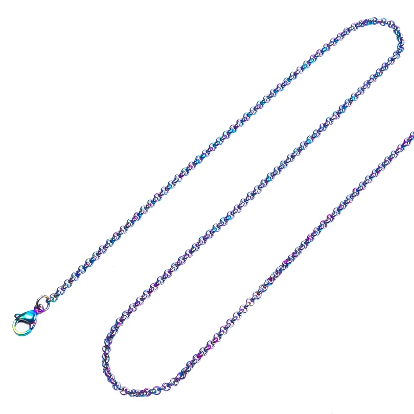 1pcs Thickness 2.5mm Stainless Steel Rainbow Color O-Chain For Handicrafts DIY Making Material Jewelry Accessories and Parts