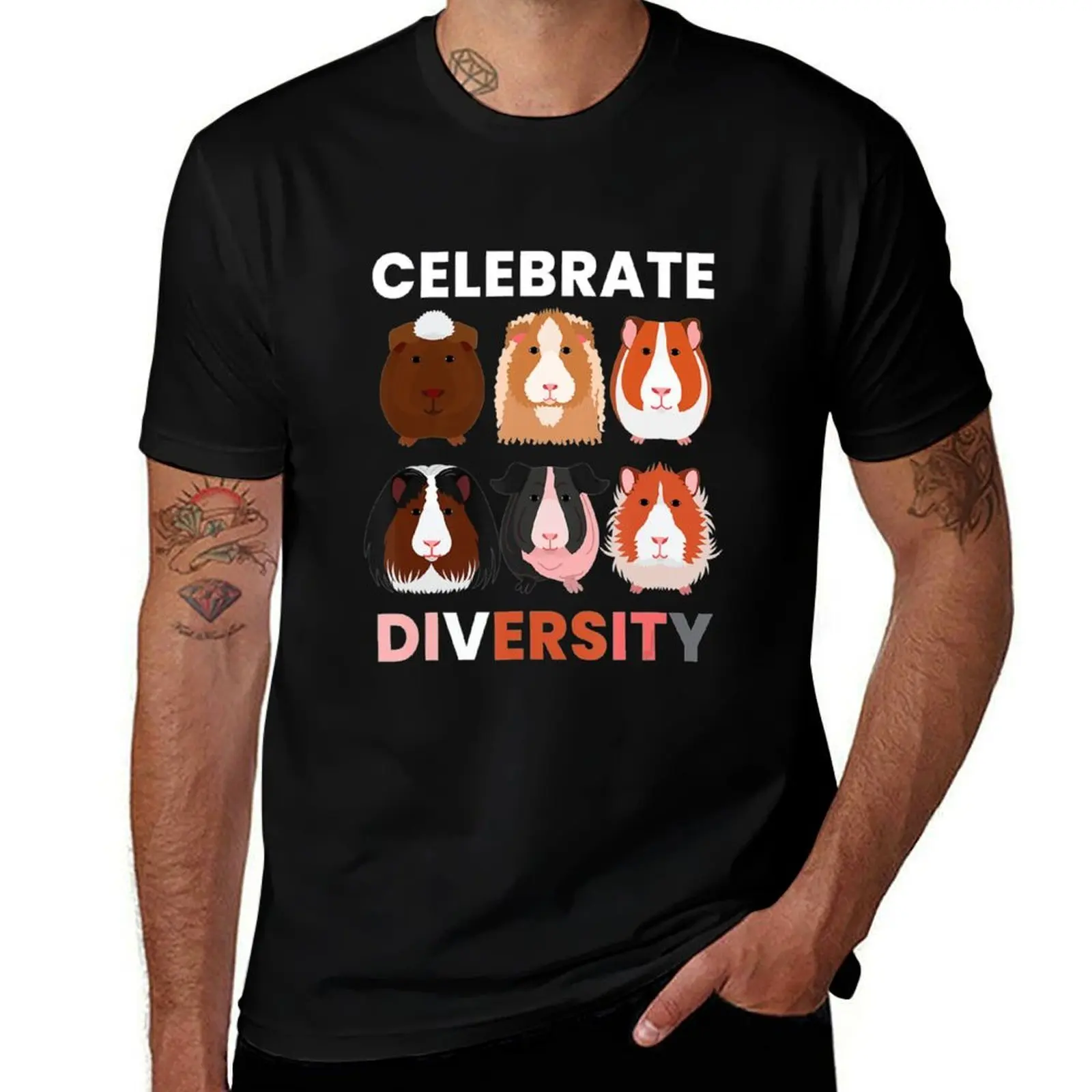 Celebrate Diversity I Rodent Animal Guinea Pig T-Shirt Urban Style Print T-Shirt