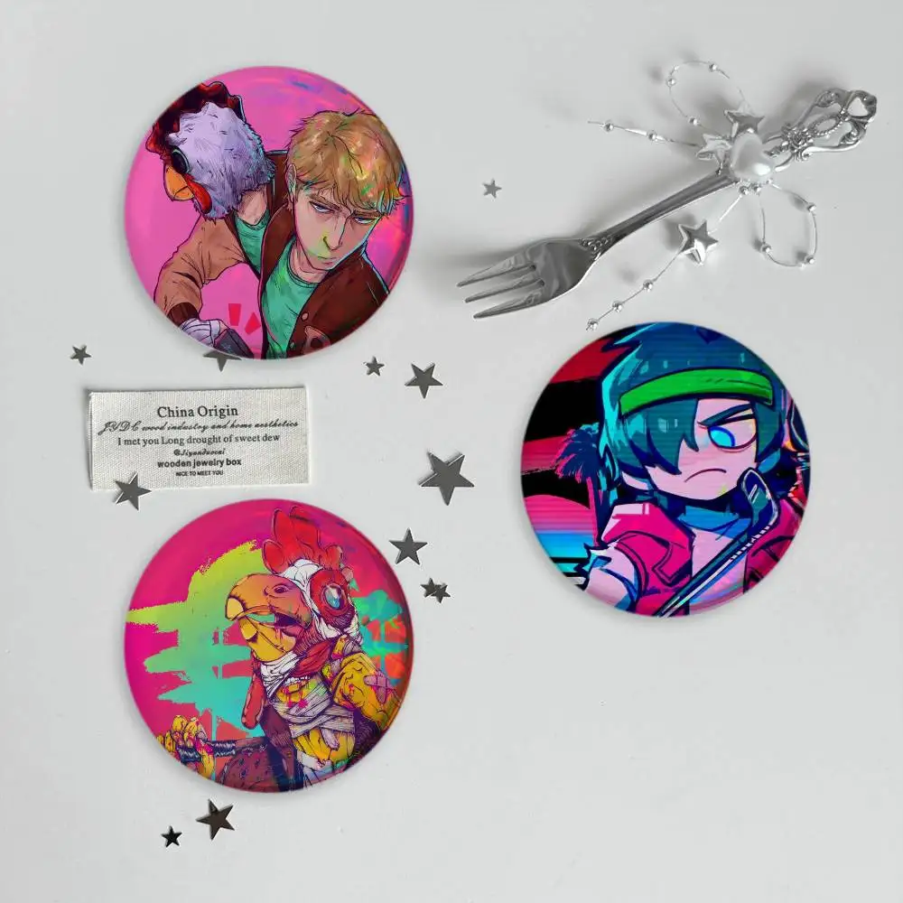 H-Hotline Miami Brooches Cartoon Badge Pins Backpack Hat Accessories Friend Gift