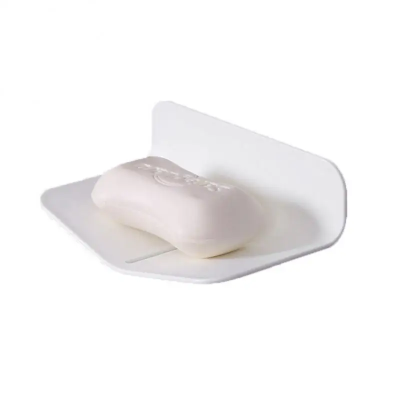 Draining Soap Box Bathroom Shelf Wall Mounted Non-marking Punch-free Bathroom Accessories Soap Sponge Tray No Drilling Soap Rack