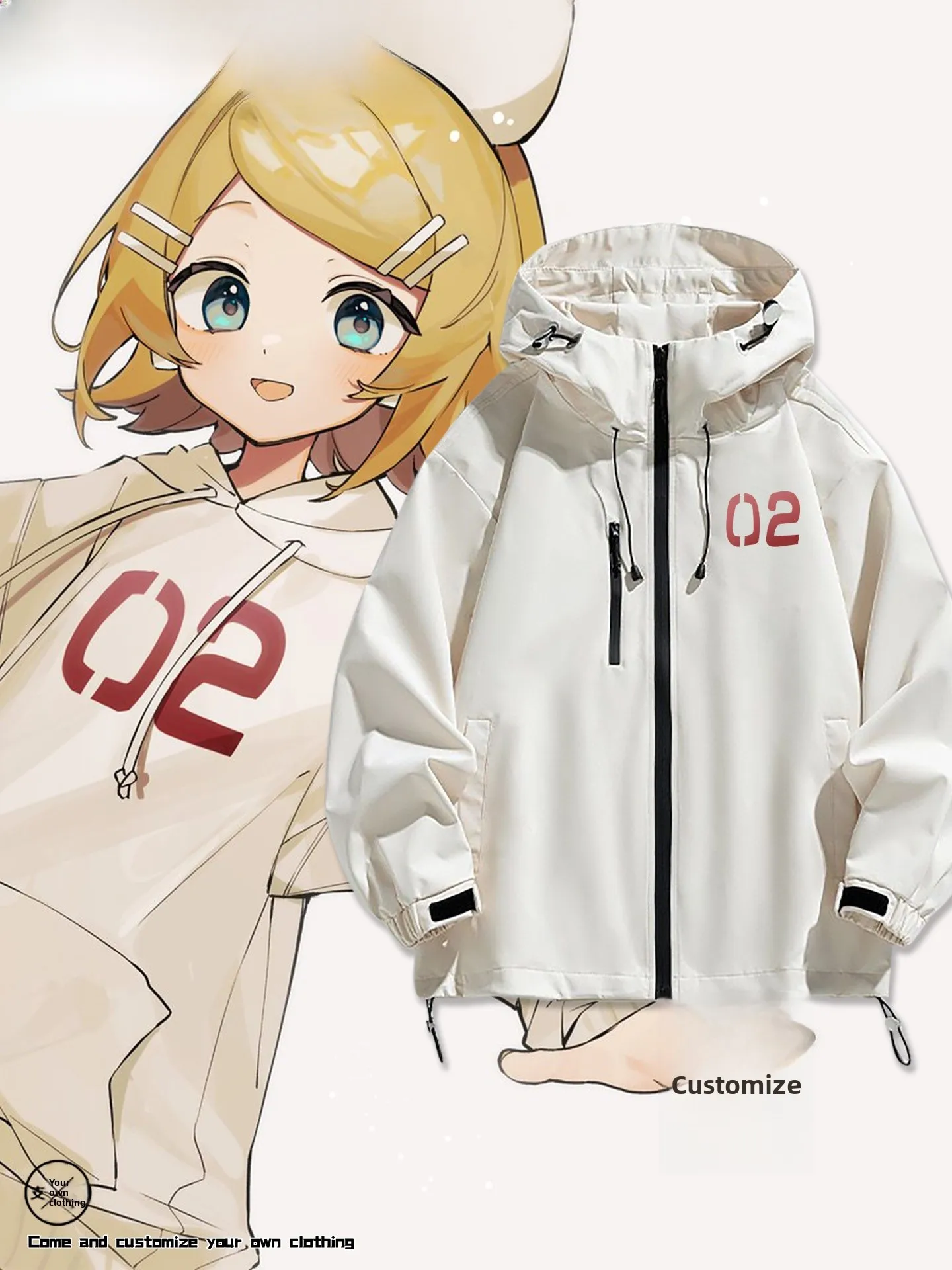 

Виртуальный Idol, мужская весенне-осенняя верхняя одежда Jaet, повседневное свободное пальто из полиэфирного волокна с капюшоном на молнии, длинное пальто све