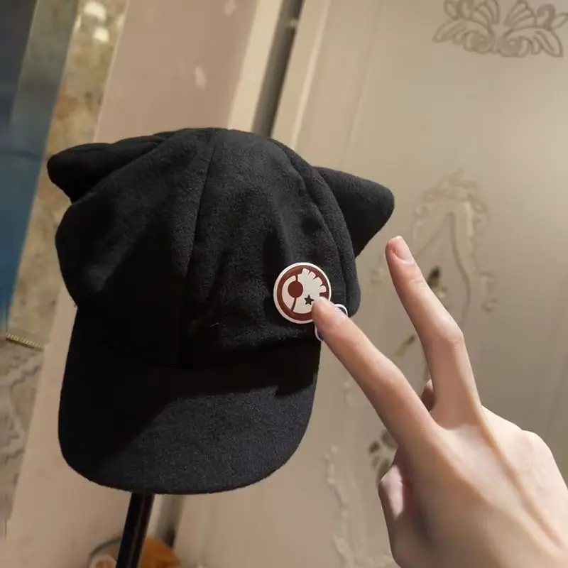 Shikinami Asuka Rangure Cat Ear Polar Fleece Hat Girls Cute Cap Anime Baseball Caps Cosplay  Accessories Party Accessories Gifts view 4