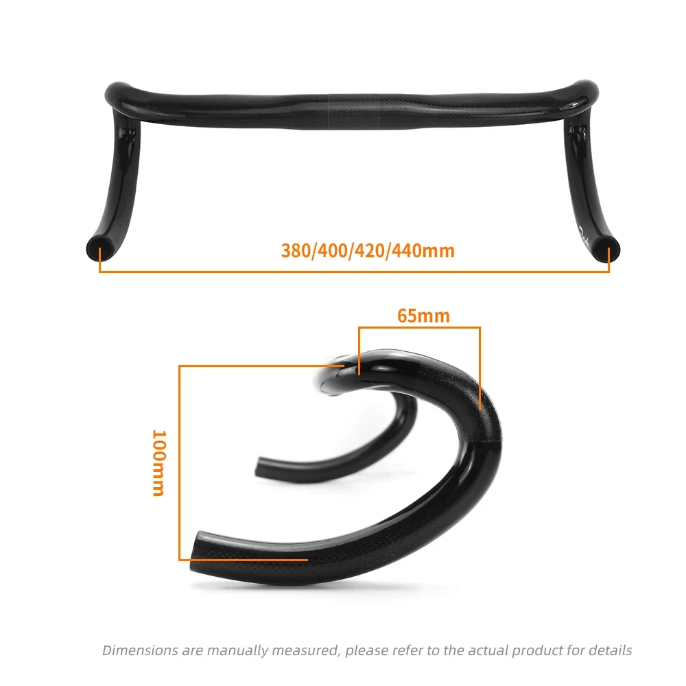 Carbon Fiber Road Bike Handlebar T800 Drop Road Bar 380-440mm 3K Gloss Bicycle Accessories