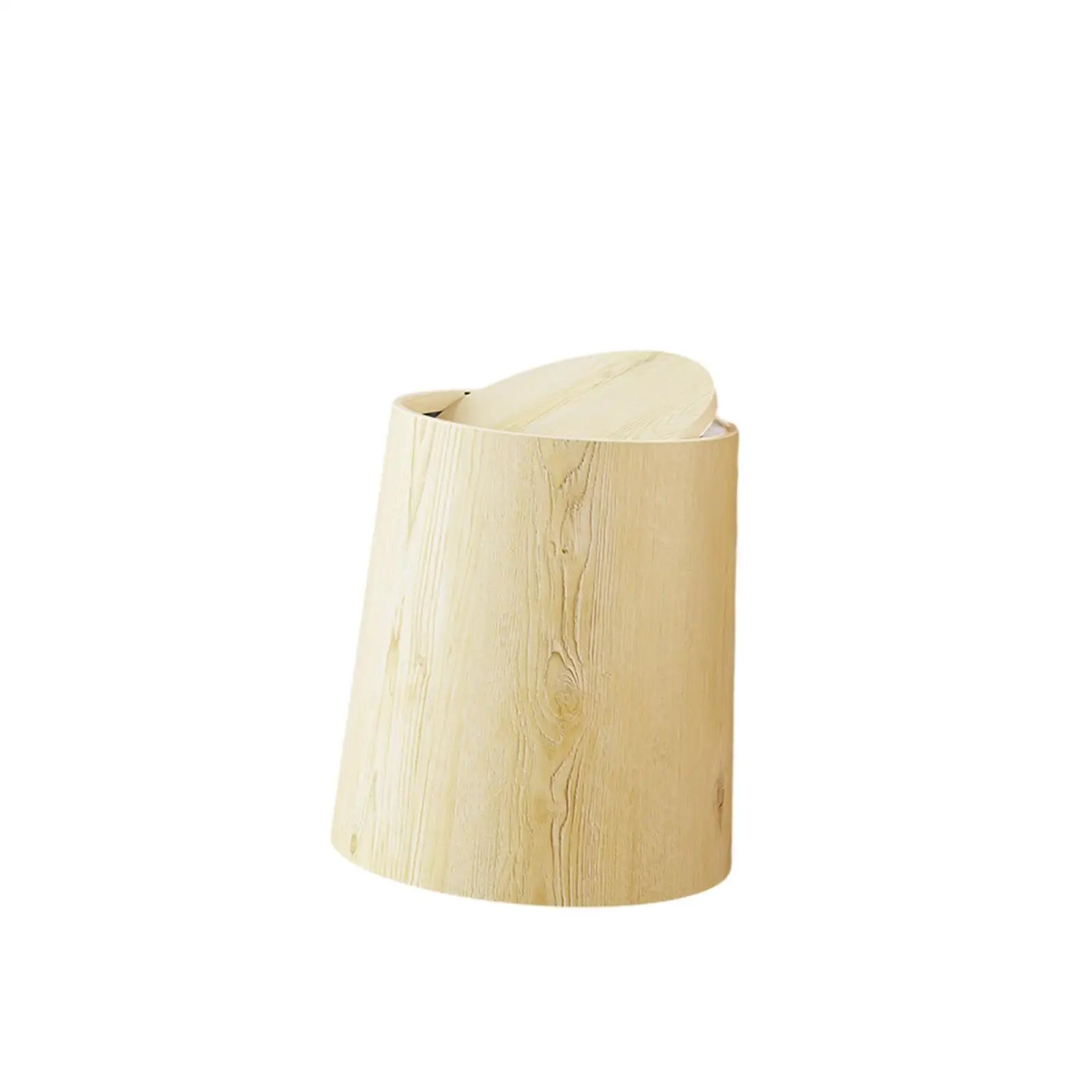

Trash Can Rubbish Bucket with Lid Large Capacity Imitation Wood Grain Storage Bin Garbage Can for Room Toilet